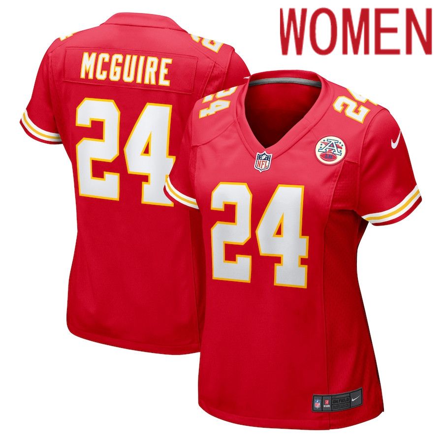 Cheap Women Kansas City Chiefs 24 Elijah McGuire Nike Red Game Player NFL Jersey